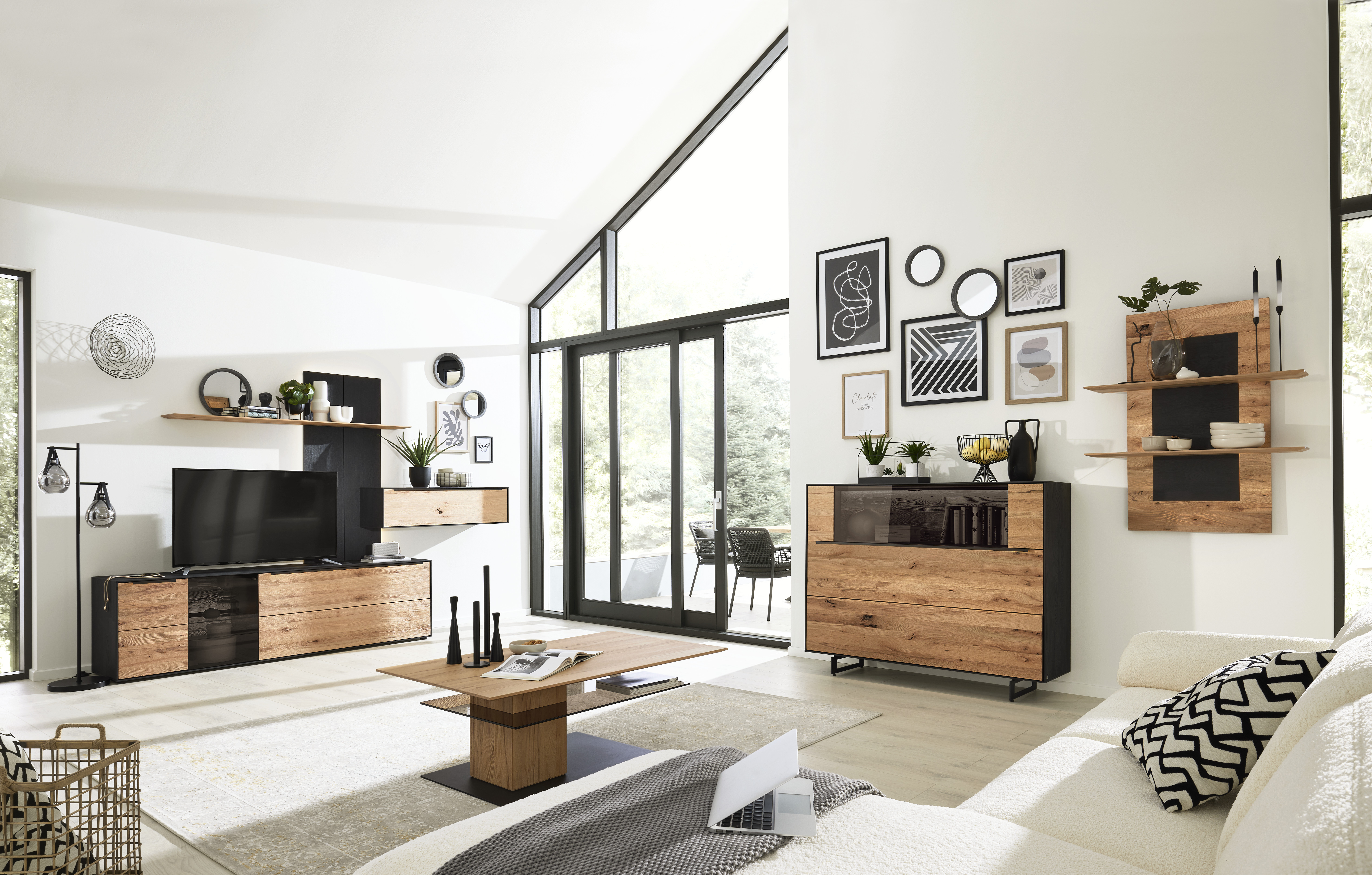 SONDEREDITION 3.25  Couchtisch Kernbuche / Riffbuche Massiv,Drehplatte  5590 - 0434