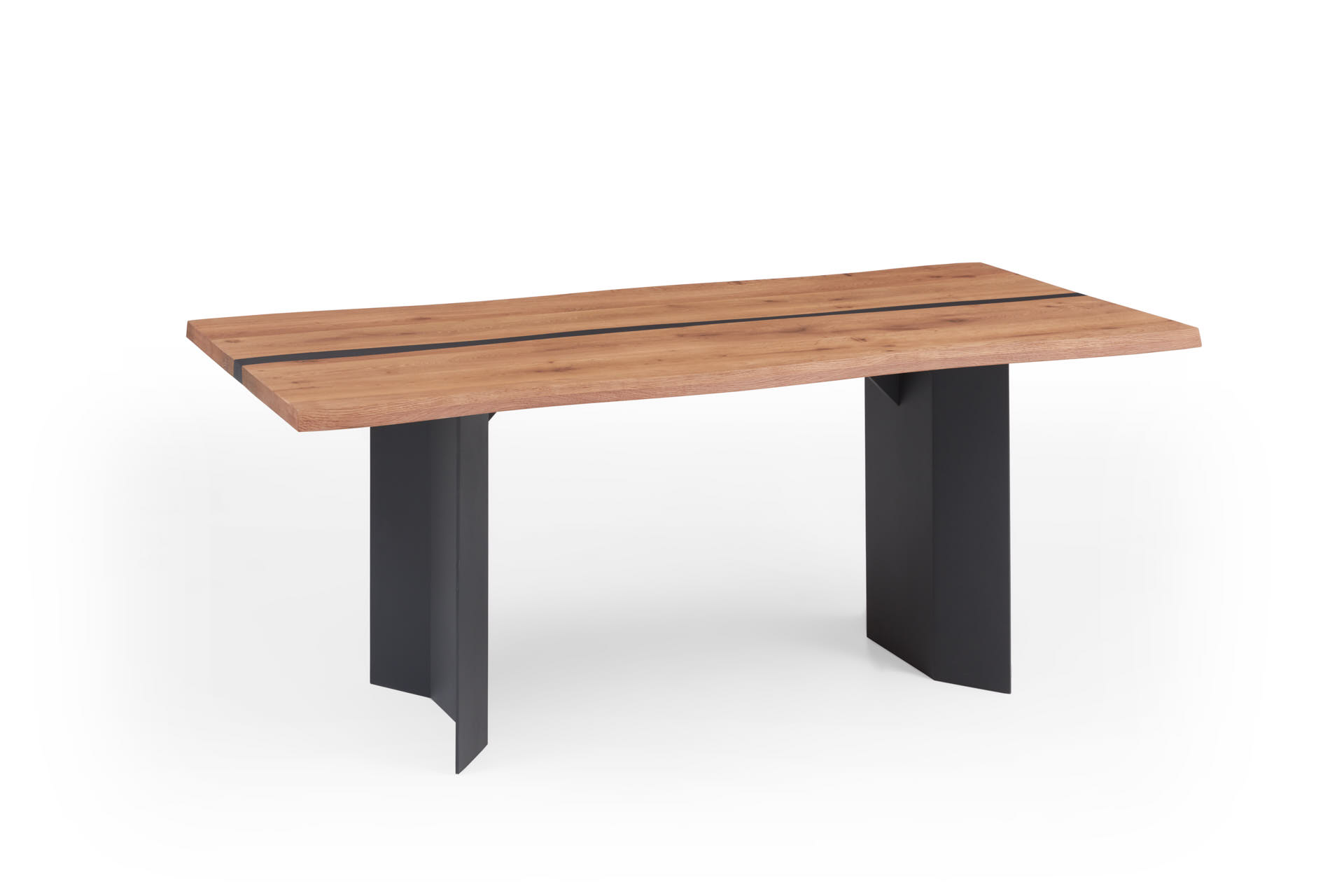 Esstisch Naturzeit Kerneiche Umato Massiv  Baumkante 190 x 95 x 76 cm . 