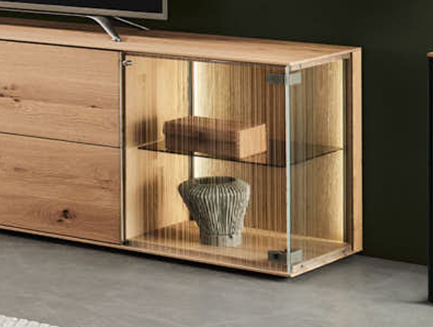 SONDEREDITION 12.25  Lowboard 3112, Kerneiche Natur mit Glastüren