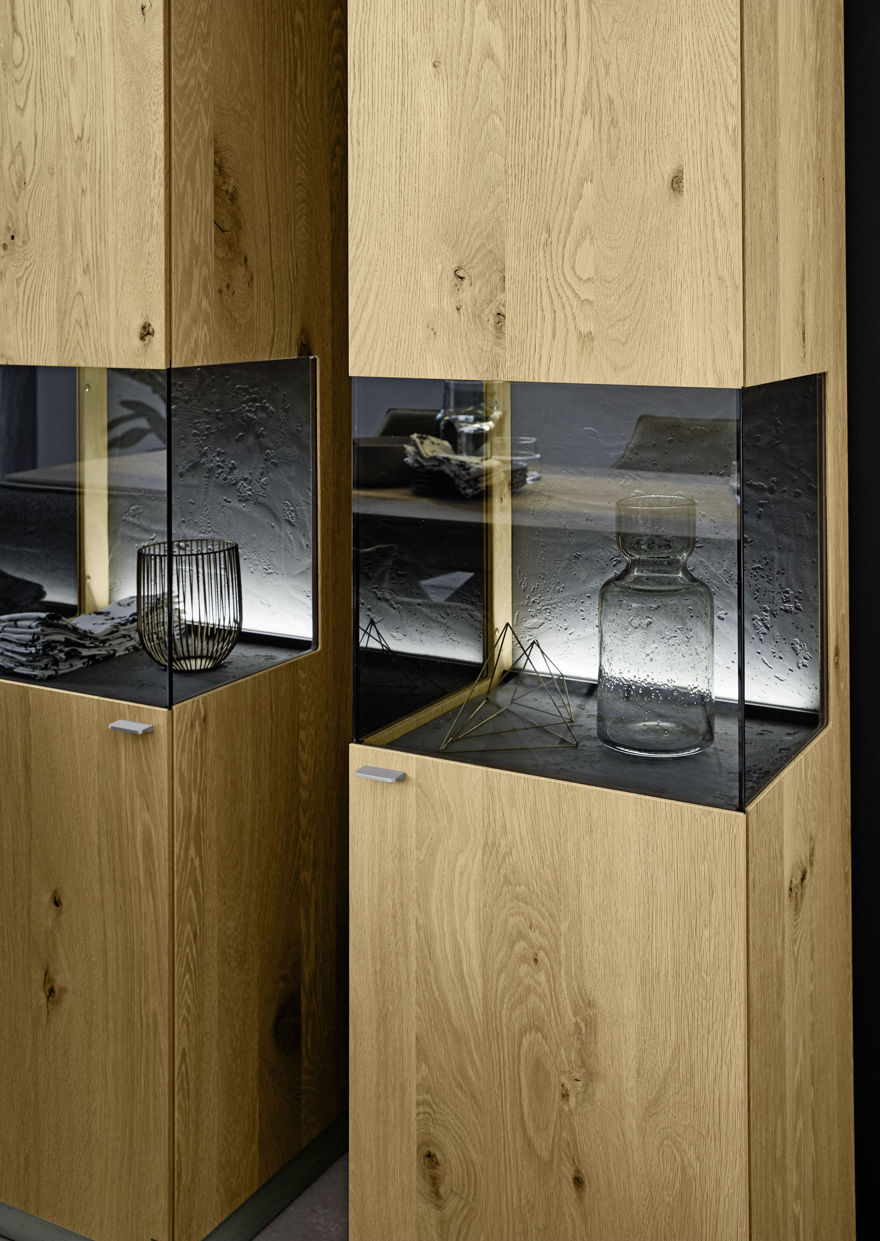 Sonderedition 3001 0042 re. Standelement mit Vitrine Kerneiche Natur / Betonoptik Sonderedition 3001 0042 re. Standelement mit Vitrine Kerneiche Natur / Betonoptik