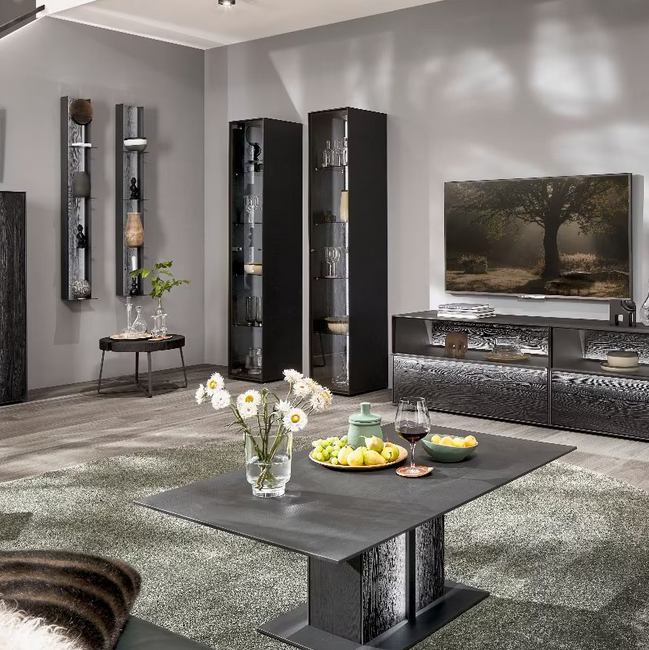 SONDEREDITION 2025 - Standvitrine, Kernesche anthrazit gebeizt, 9632 - 0041 LI