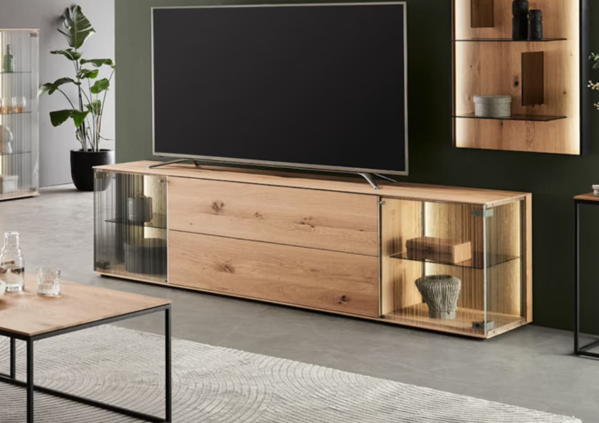 SONDEREDITION 12.25  Lowboard 3112, Kerneiche Natur mit Glastüren