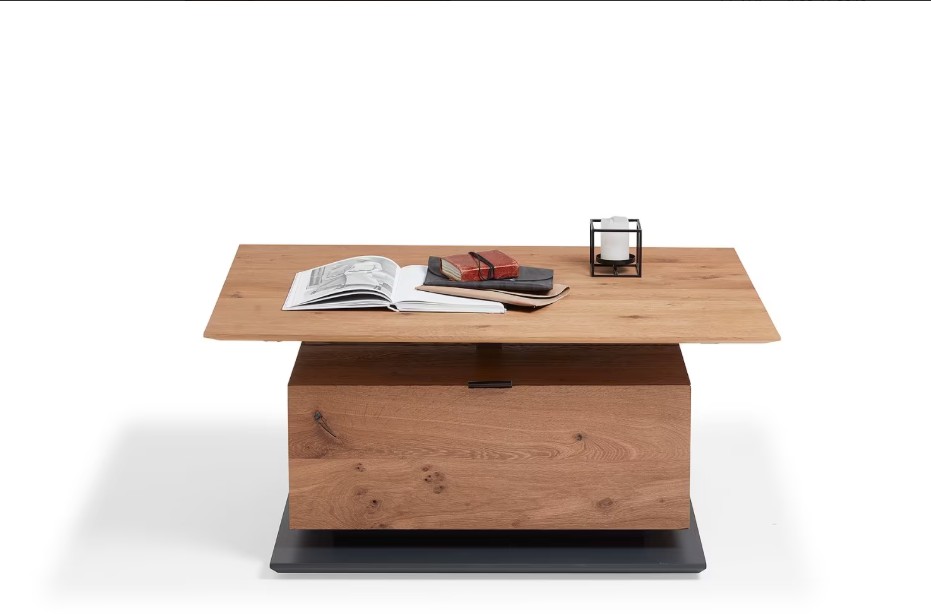 Couchtisch Kerneiche Natur mit einer Tischplatte höhenverstellbar 8400C - 1403