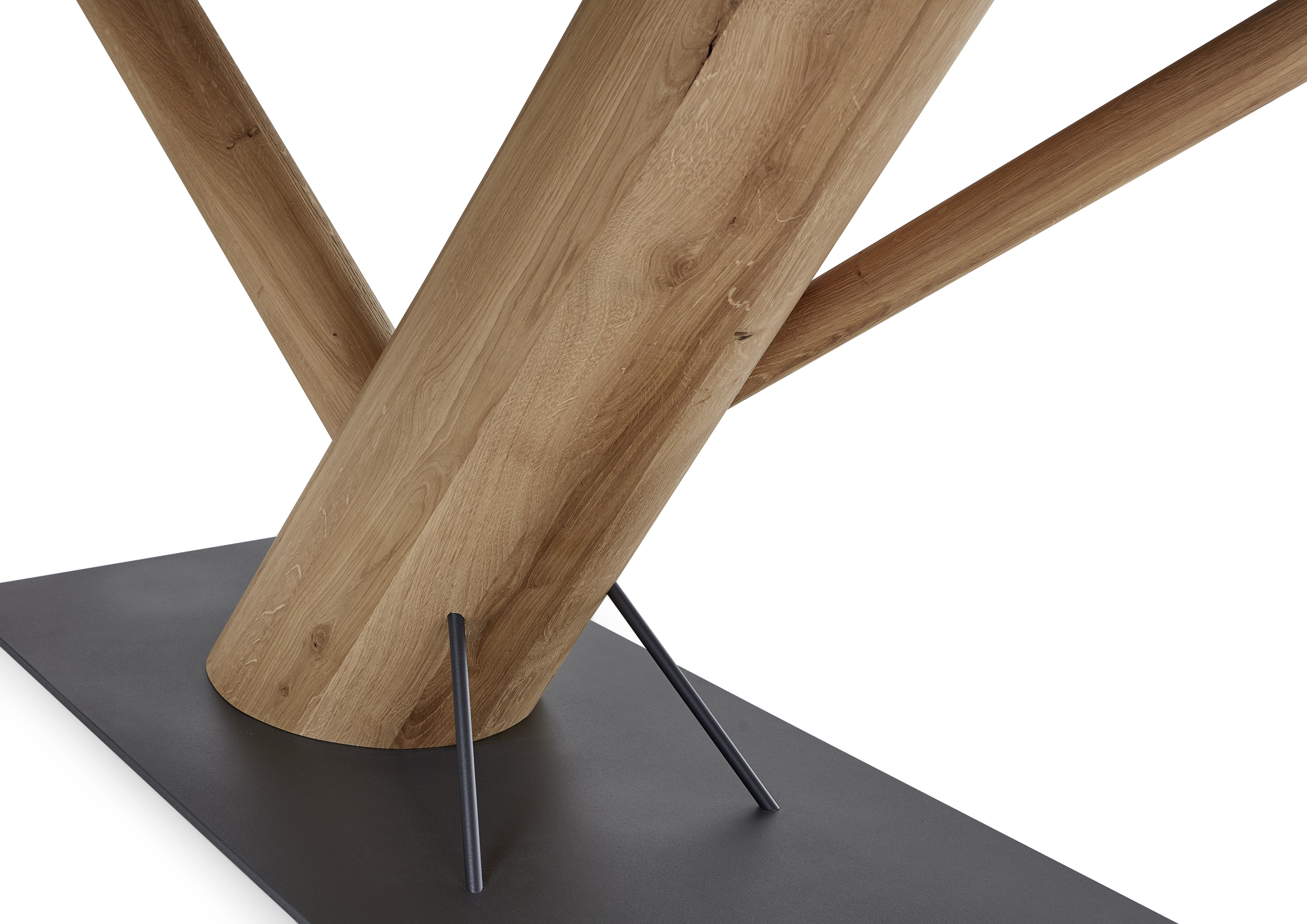 Esstisch mit fester, ovaler Platte Kerneiche Natur 240 x 110 cm 