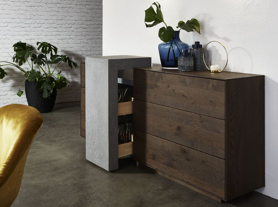 Brik Sideboard 5191 Kerneiche Tabak / Betonoptik Neu